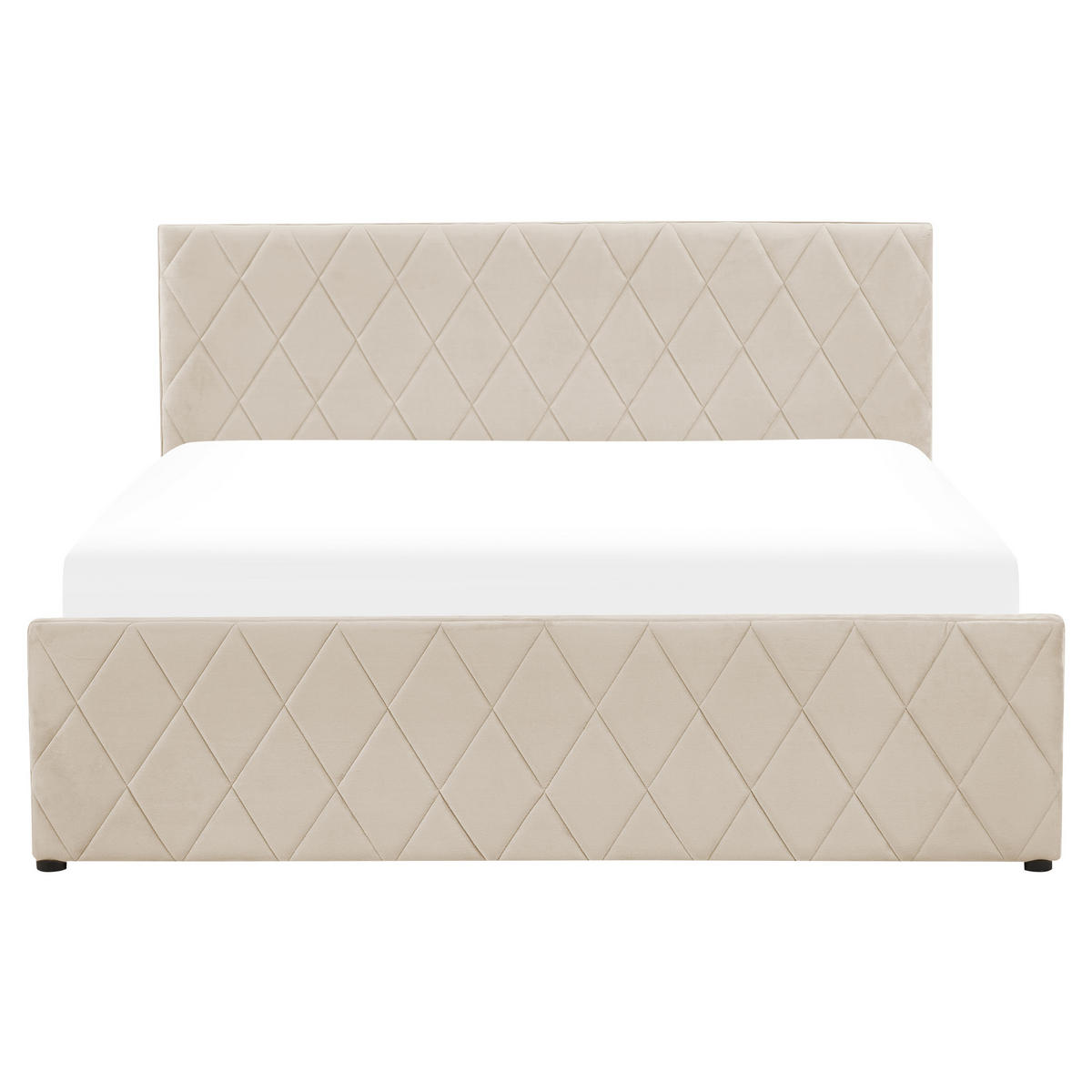 BETT mit Stauraum 160x200 cm Beige Rochefort - Beige, Textil (160/200cm) - Beliani