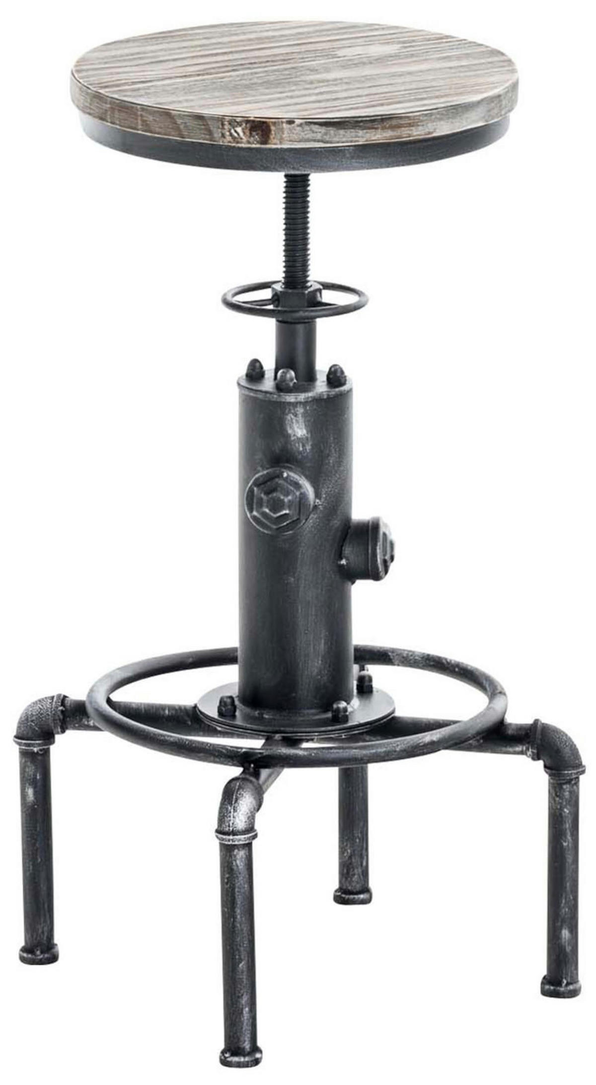 BARHOCKER 2er Set Metall Antik Silber - Silberfarben, Metall (33/59/33cm) - CLP