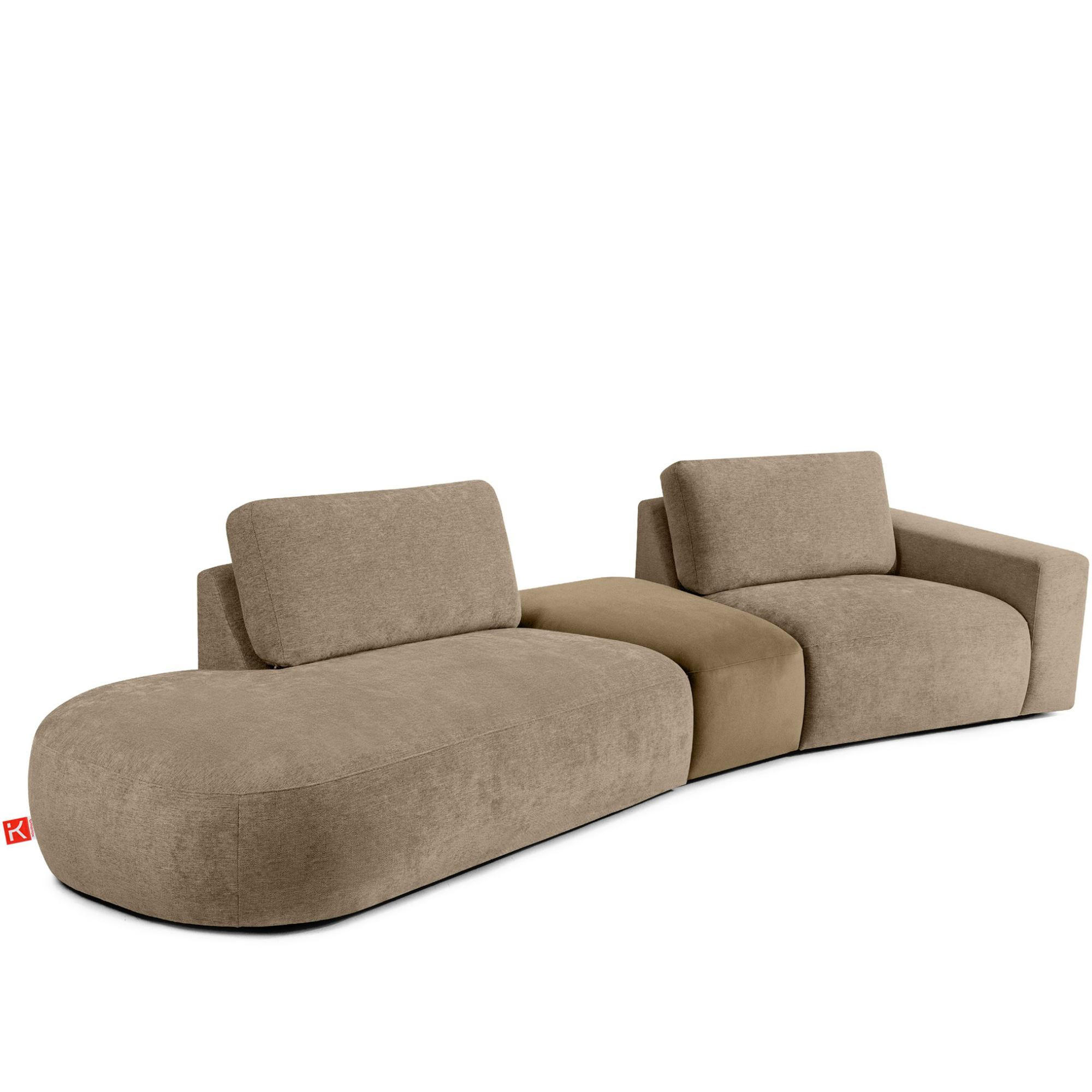 4-SITZER ECKSOFA ZUCCO Chenille links, Beige - Beige, Textil (350/84/105cm) - KONSIMO®