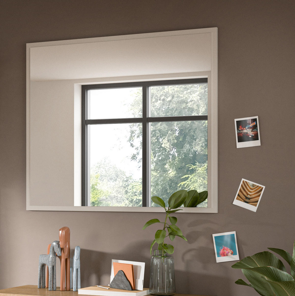 GARDEROBENSPIEGEL Kaschmir Sand, Flur Spiegel 80 x 70 cm Skid - Kaschmir, Glas/Holzwerkstoff (80/70/2cm) - Inn.Furn