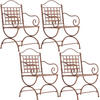GARTENSTUHL 4er Set Metall antik braun - Braun, Metall (56/92/53cm) - CLP