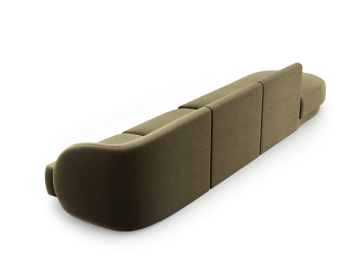 LINKES-SOFA Miley aus Samt grün 4 Sitzplätze - Grün, Textil (90/70/323cm) - Micadoni
