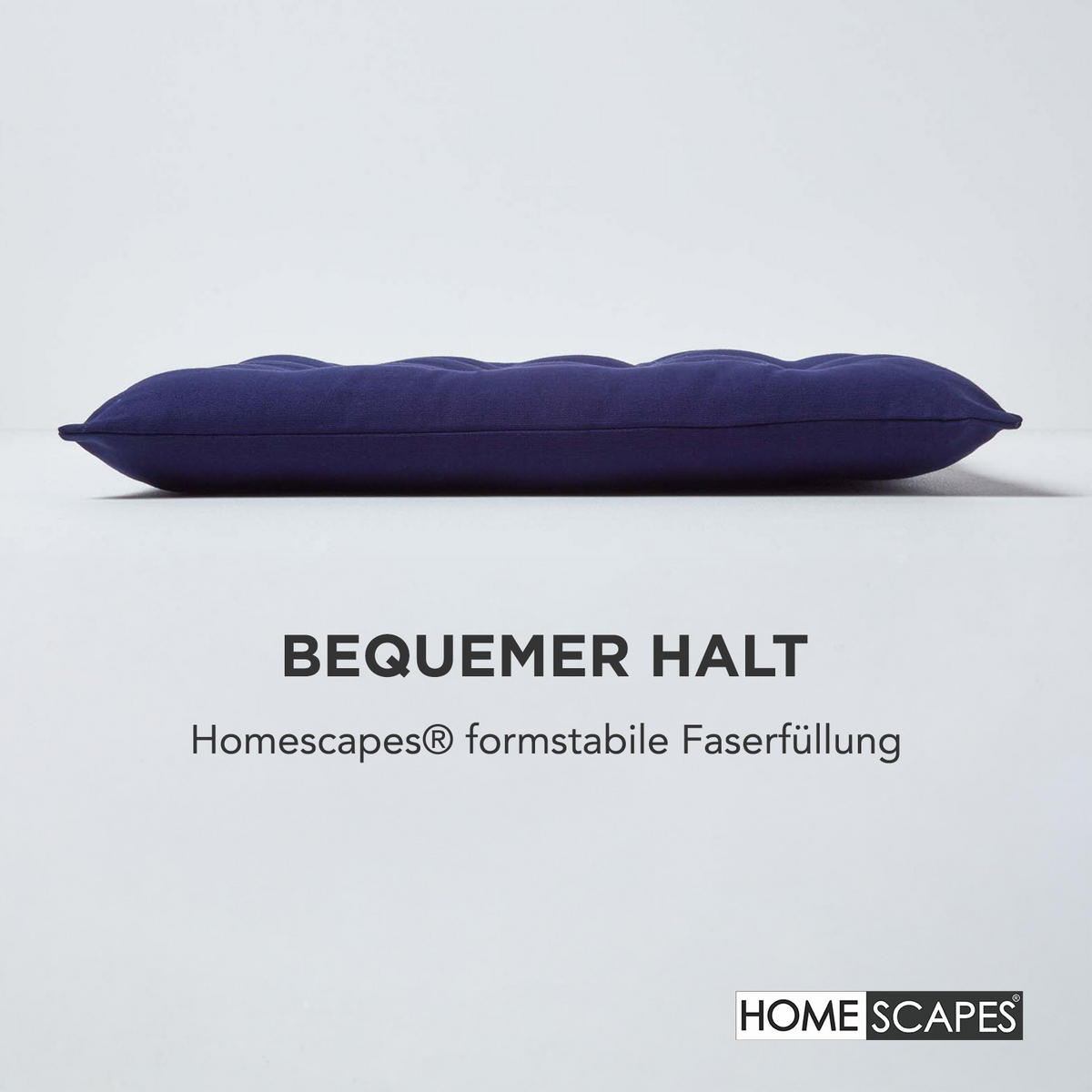 STUHLKISSEN 4er-Set dunkelblau 40/40/6,5 cm - Dunkelblau, Textil (40/40/6.5cm) - Homescapes