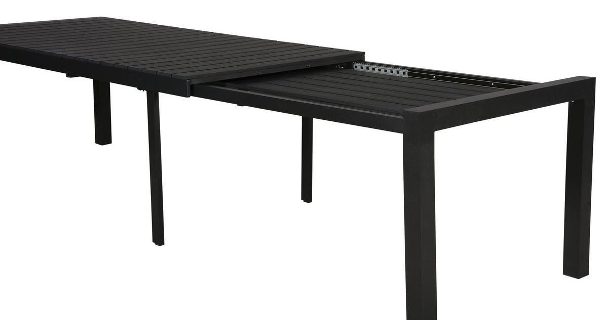 GARTENTISCH Schwarz - Schwarz, Holzwerkstoff (100/343/76cm) - ebuy24