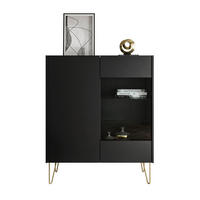 VITRINE EUPHORIA WT97 - Schwarz, Holzwerkstoff (97/122/37cm) - Lookway