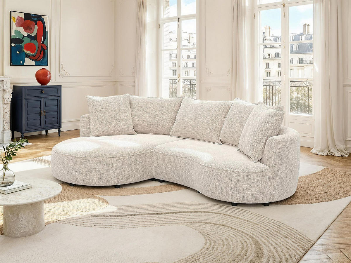 SOFA ohne Schlafmöglichkeit - 5 Personen - Stoff - Beige - - Beige, Textil (260/63/160cm) - Vente-Unique
