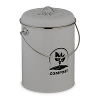 KOMPOSTOVÝ kôš - sivá, kov/textil (22/27/19cm) - Relaxdays
