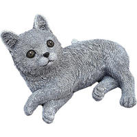 STEINFIGUR Katze Angelina liegend frostfest Steinguss - Grau, Stein (14/9/10cm) - stoneandstyle