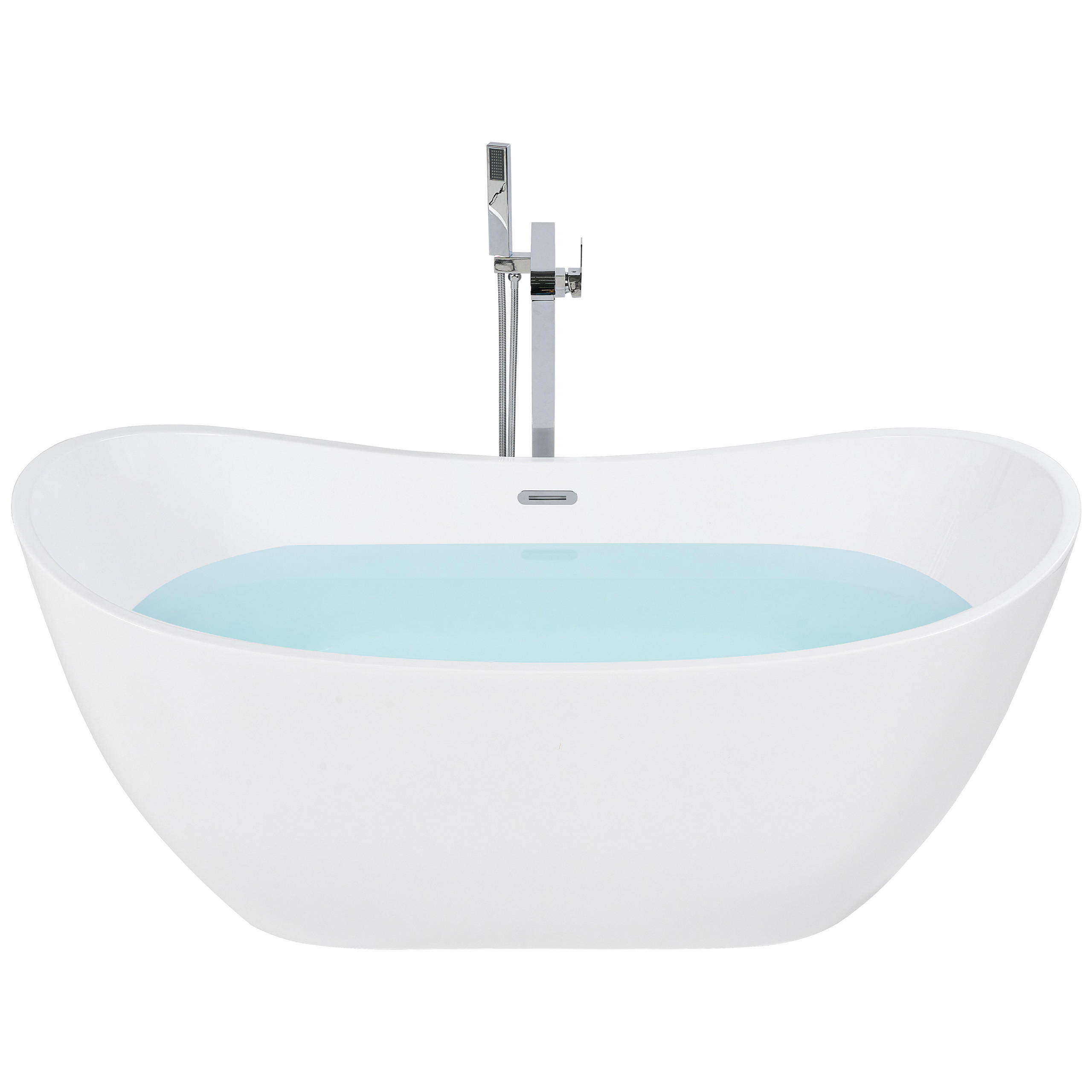 BADEWANNE FREISTEHEND 77x170x72 cm weiß Antigua - Weiß, Kunststoff (77/72/170cm) - Beliani