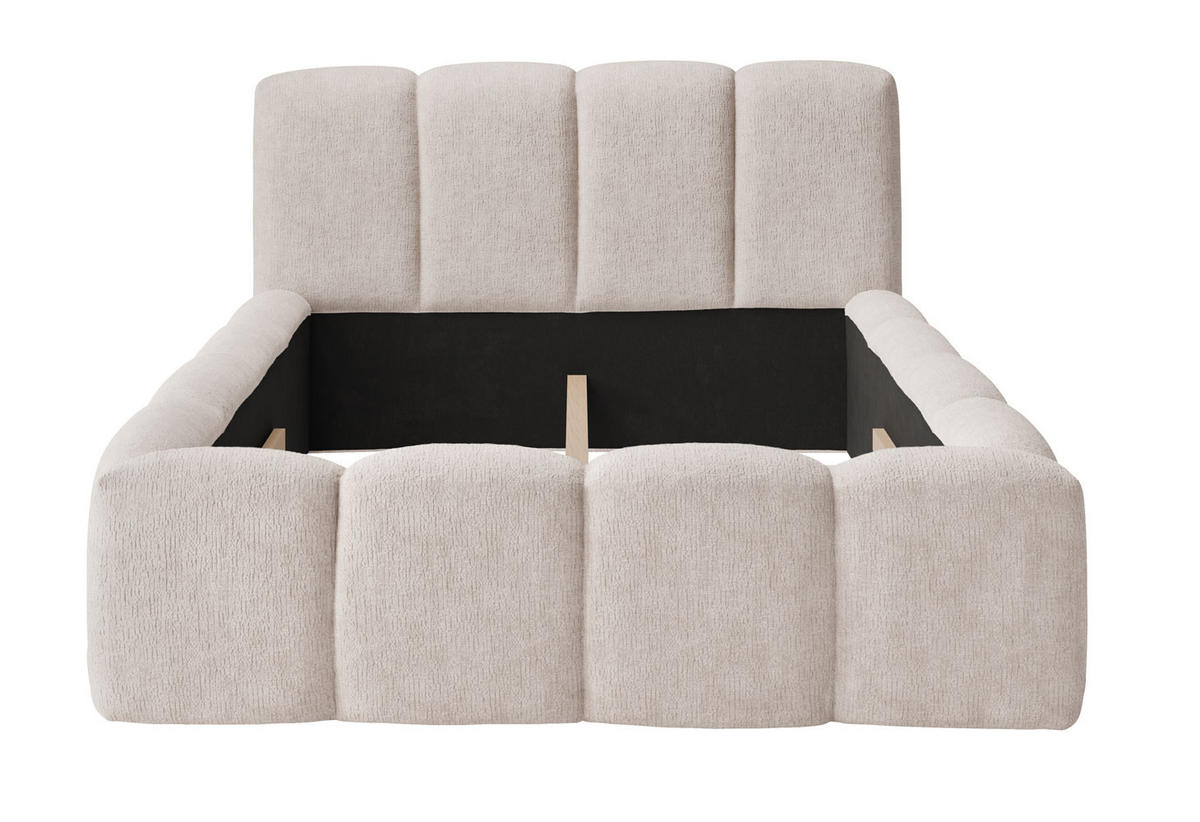 POLSTERBETT Nicole Beige 216 / 238 / 117cm mit Metalllattenrahmen - Beige, Holz/Holzwerkstoff (180/200cm) - Feldmann-Wohnen