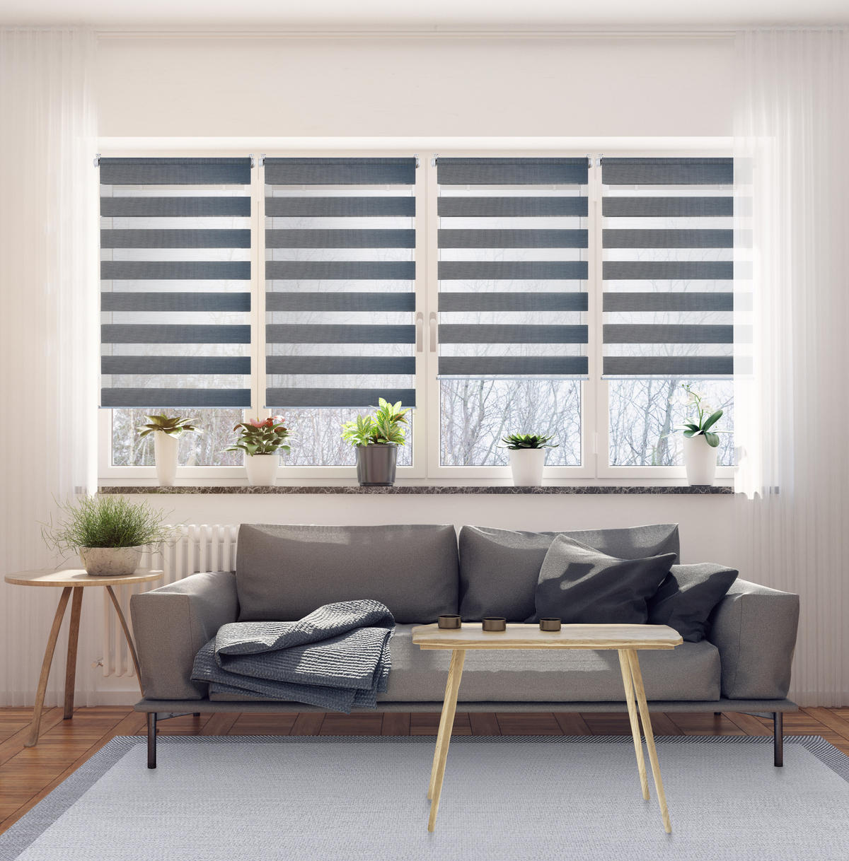 DOPPELROLLO Silber, 90 cm x 180 cm - Silberfarben, Kunststoff (90/180cm) - STORESDECO