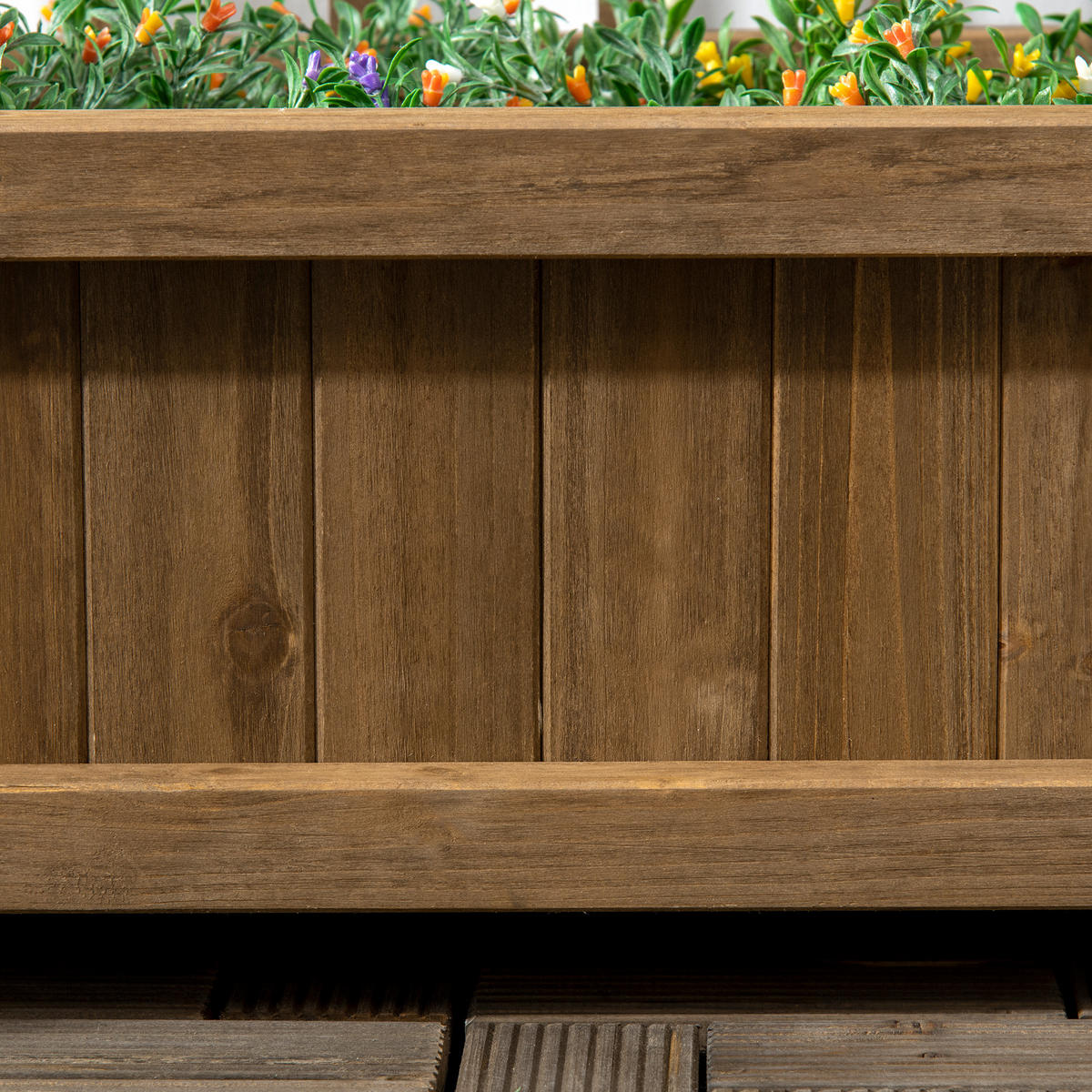 HOCHBEET DE-12162 mit Rankgitter 64/28/75 cm mit Bewässerung Natur - Braun, Holz (64/75/28cm) - ComfortXL