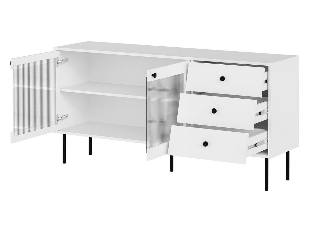 SIDEBOARD Valerio 150 - Schwarz/Weiß, Holzwerkstoff/Kunststoff (150/75/39cm) - MIRJAN24