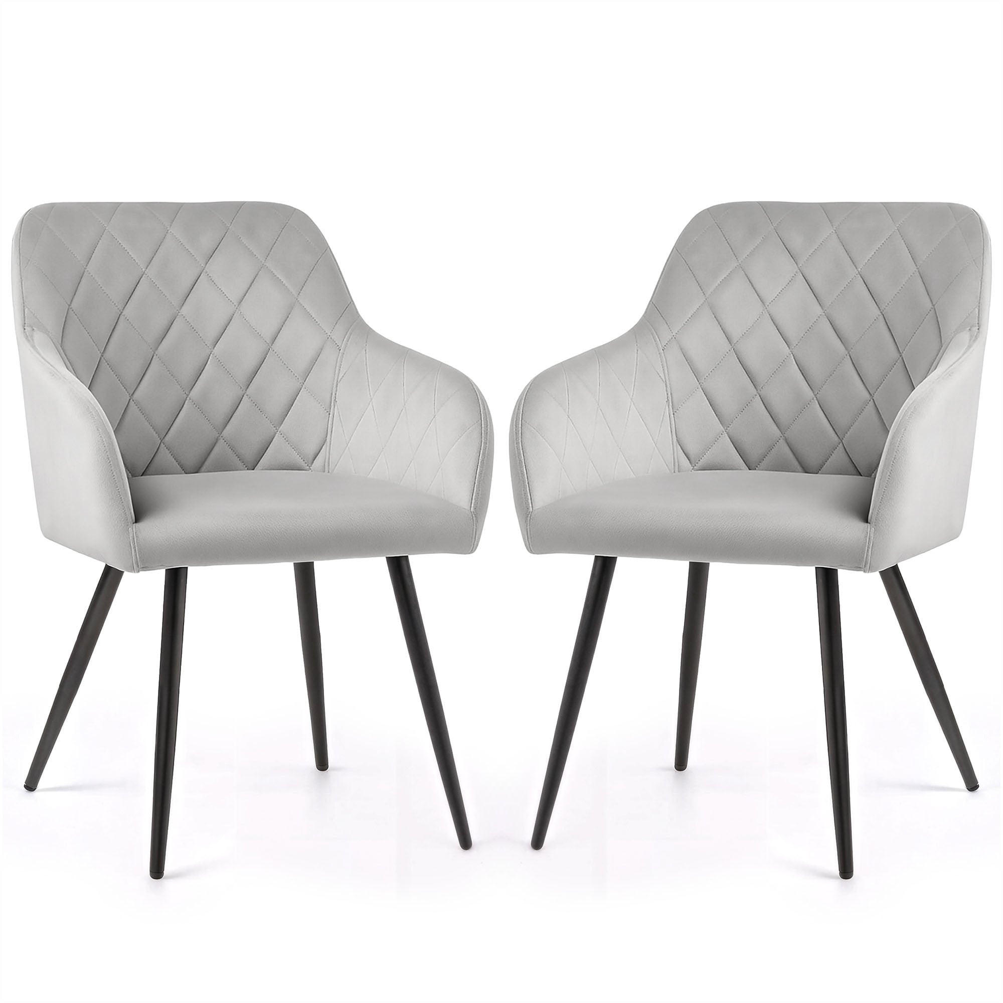RAUMHIRSCH FURNITURE ČALOUNĚNÉ ŽIDLE, sada 2 ks, kovové nohy, šedé 54,5/82/58
