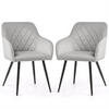 POLSTERSTUHL 2er Set, Metallbeine Grau 54,5/82/58 - Grau, Textil (55/82/58cm) - RAUMHIRSCH FURNITURE