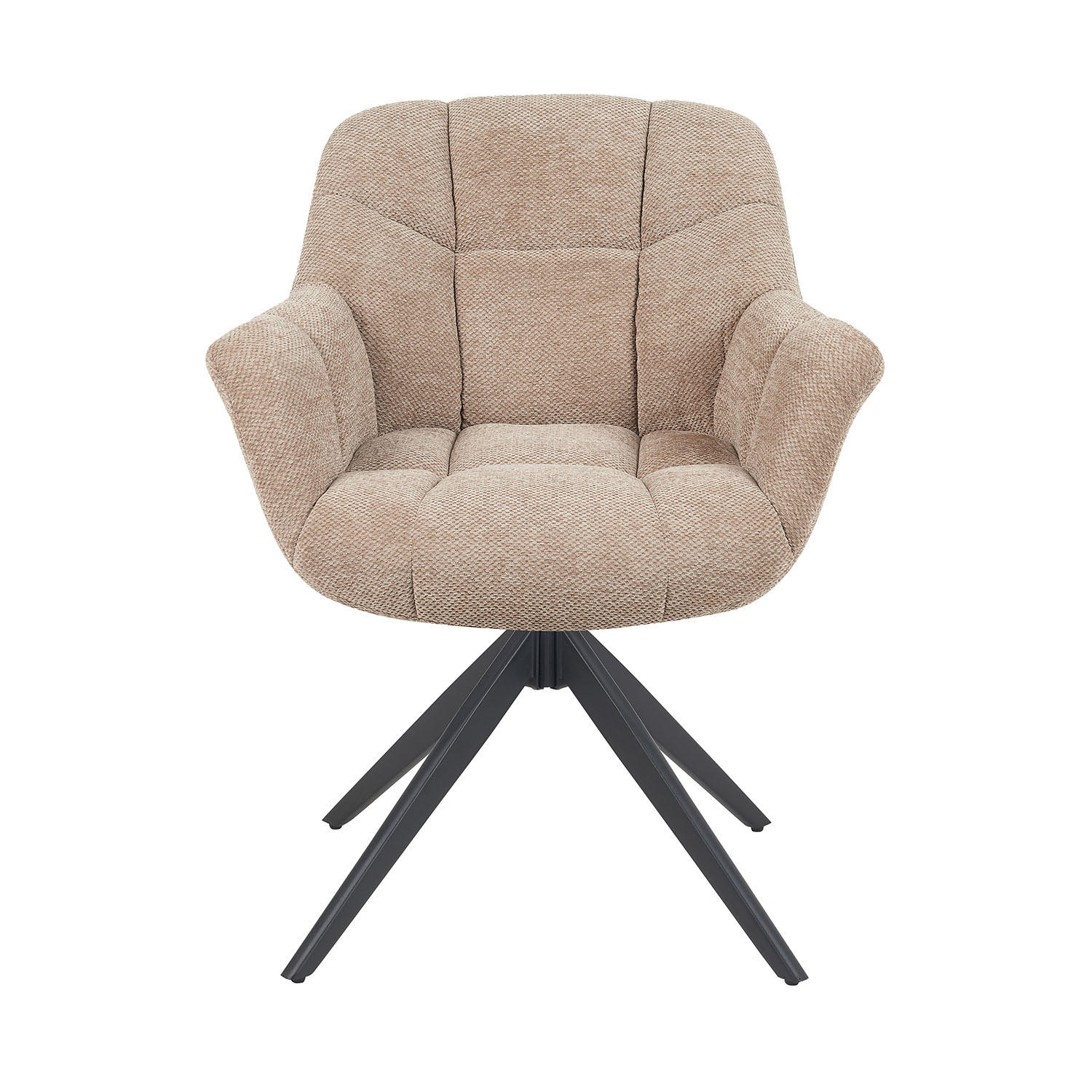 DREHSTUHL Mika-Mila - Beige/Schwarz, Textil/Metall (65/81/66cm) - DUBI Möbel