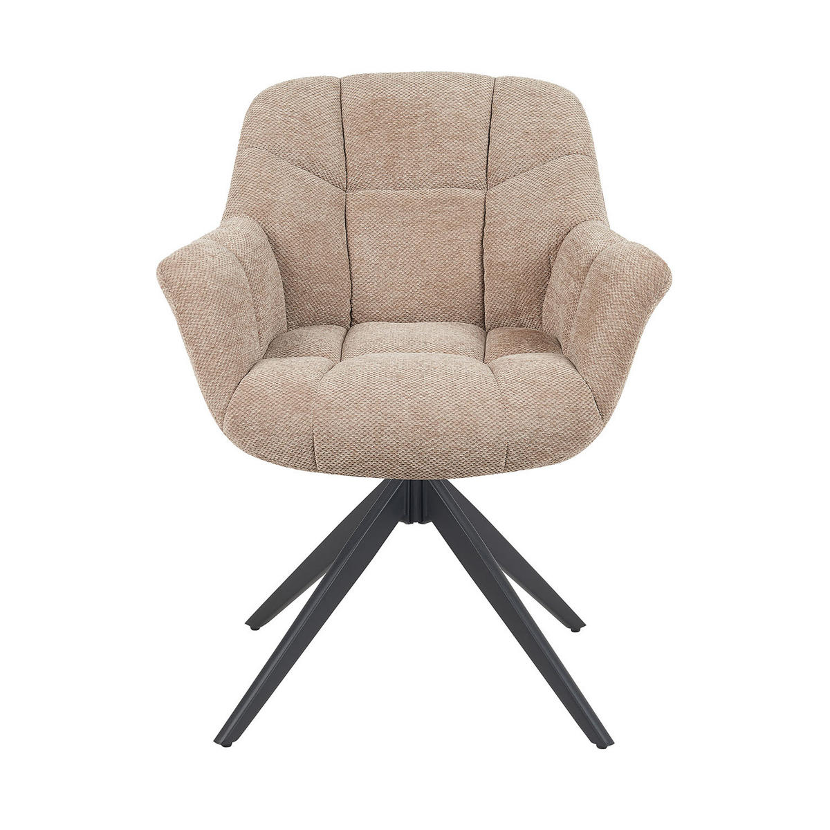 DREHSTUHL Mika-Mila - Beige/Schwarz, Textil/Metall (65/81/66cm) - DUBI Möbel