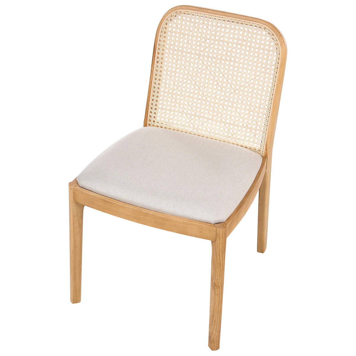 ESSZIMMERSTUHL 2er Set Stoff Hellbraun/Beige Edina - Beige/Braun, Holz/Textil (50/80/54cm) - Beliani