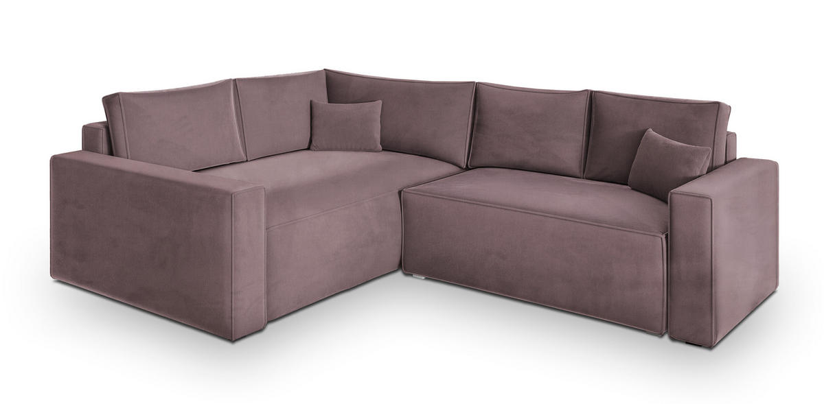 ROHOVÁ SEDAČKA ERONIS šeříková - šedá/šeříková, dřevo/textil (265/194cm) - MASSENO