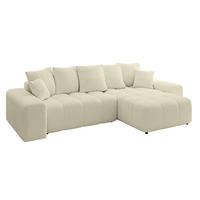 ECKSOFA Ottomane rechts ENIL-L 297x189x68 Beige Bouclé - Creme, Holzwerkstoff/Kunststoff (189/297cm) - ALTDECOR