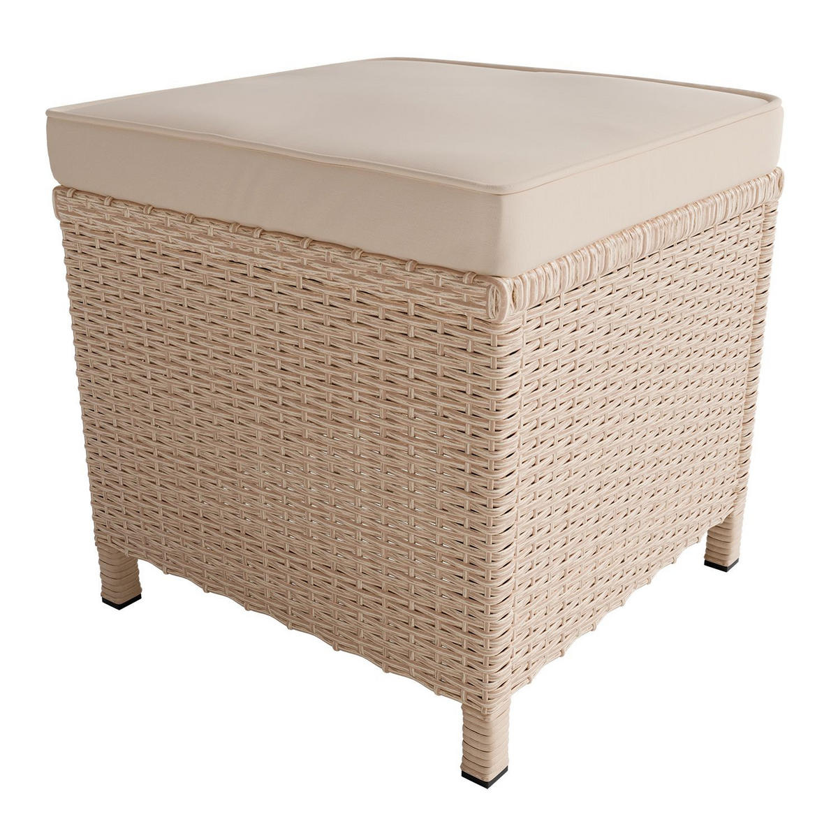 LOUNGEGARNITUR Manacor creme, sand inkl. Abdeckung - Beige, Kunststoff/Metall - Juskys