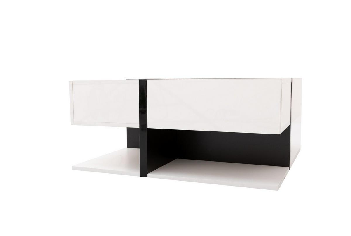 COUCHTISCH aus Spanplatte 78x78x36 cm in Weiß mit 4 Schubladen - Weiß, Holzwerkstoff (78/78/36cm) - Modfu
