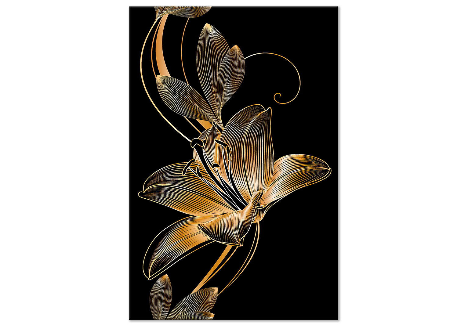 KUNSTDRUCK Schwarz 40/60 cm - Goldfarben/Schwarz, Textil (40/60cm) - KUNSTLOFT