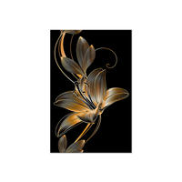 KUNSTDRUCK Schwarz 40/60 cm - Goldfarben/Schwarz, Textil (40/60cm) - KUNSTLOFT