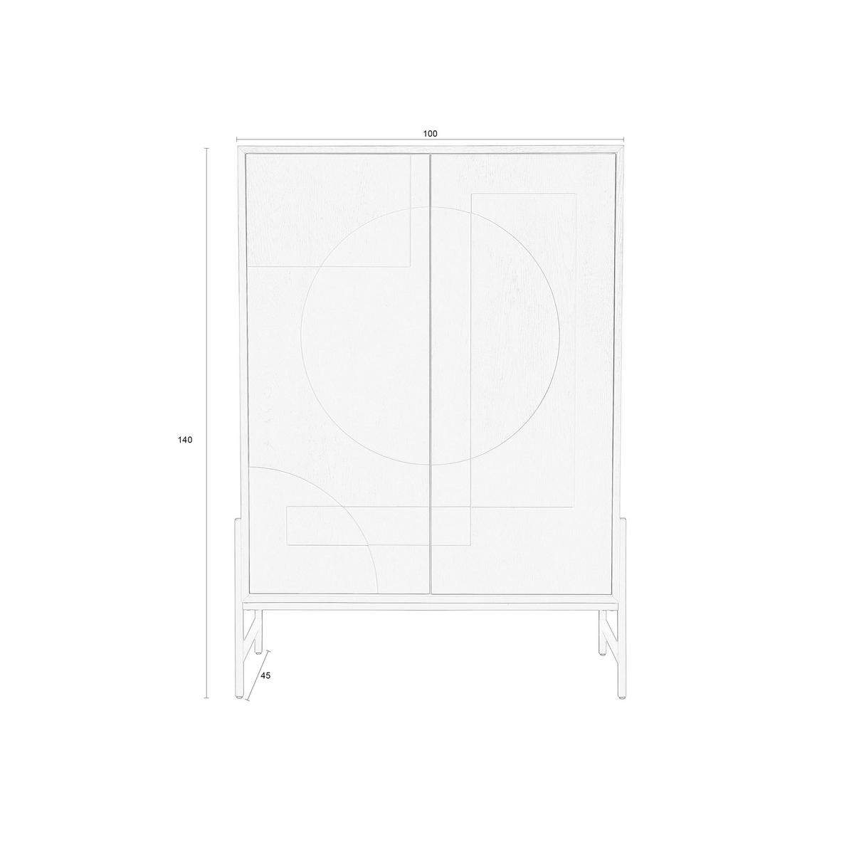 AUFBEWAHRUNGSSCHRANK Faces Holz Beige - Beige, Holzwerkstoff (100/140/45cm) - Zuiver