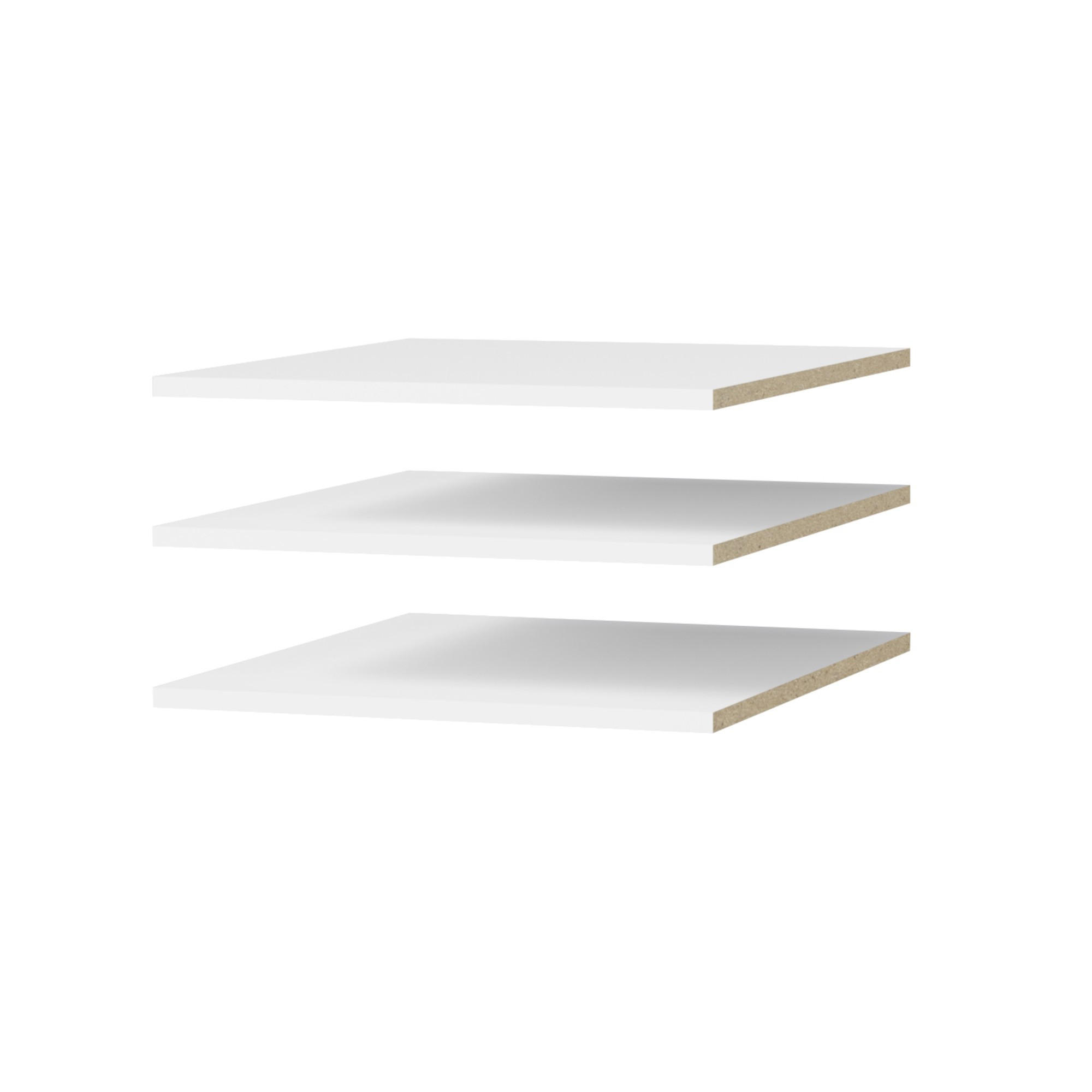 EINLEGEBÖDEN für Schrank Napoli 1D 50 Weiß (3 Stück) - Silberfarben/Schwarz, Holzwerkstoff/Kunststoff (47/35/55cm) - mzm24