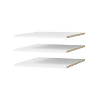 EINLEGEBÖDEN für Schrank Napoli 1D 50 Weiß (3 Stück) - Silberfarben/Schwarz, Holzwerkstoff/Kunststoff (47/35/55cm) - mzm24