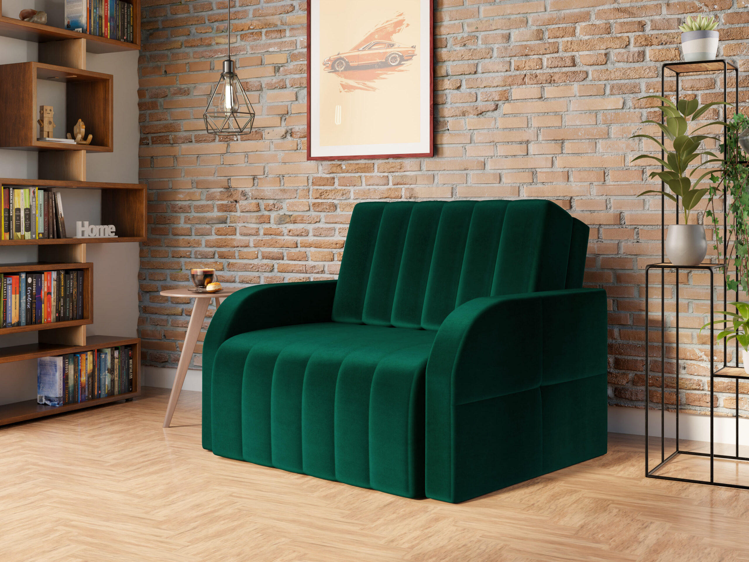 Thumbnail - Möblo Schlafsessel, Dunkelblau, Holz, 1-Sitzer, 101x90x104 cm, Wohnzimmer, Sessel, Schlafsessel