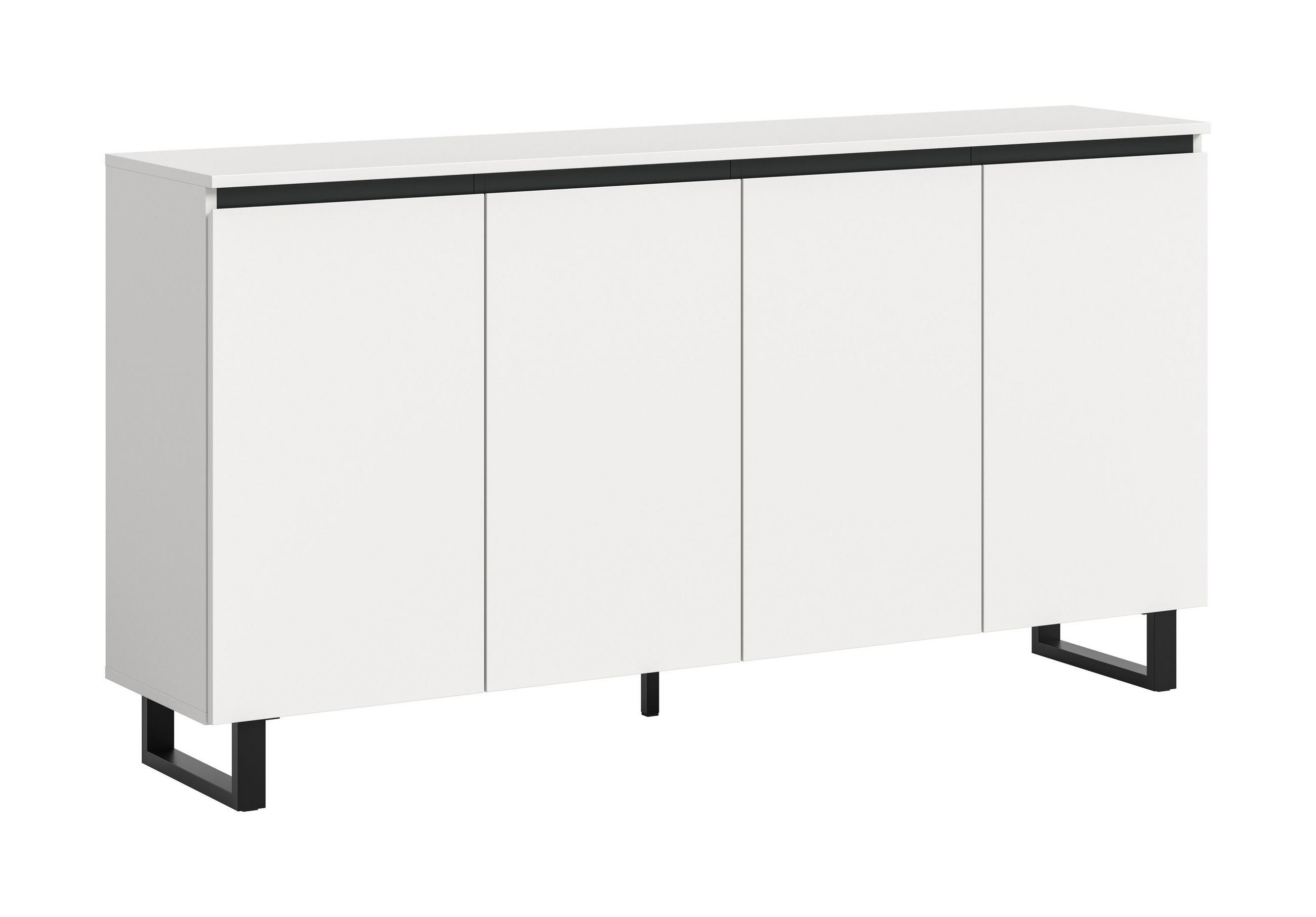 SIDEBOARD Estela (B/H/T: ca. 160/84/36 cm) in weiß/weiß - Weiß, Holzwerkstoff (160/84/36cm)