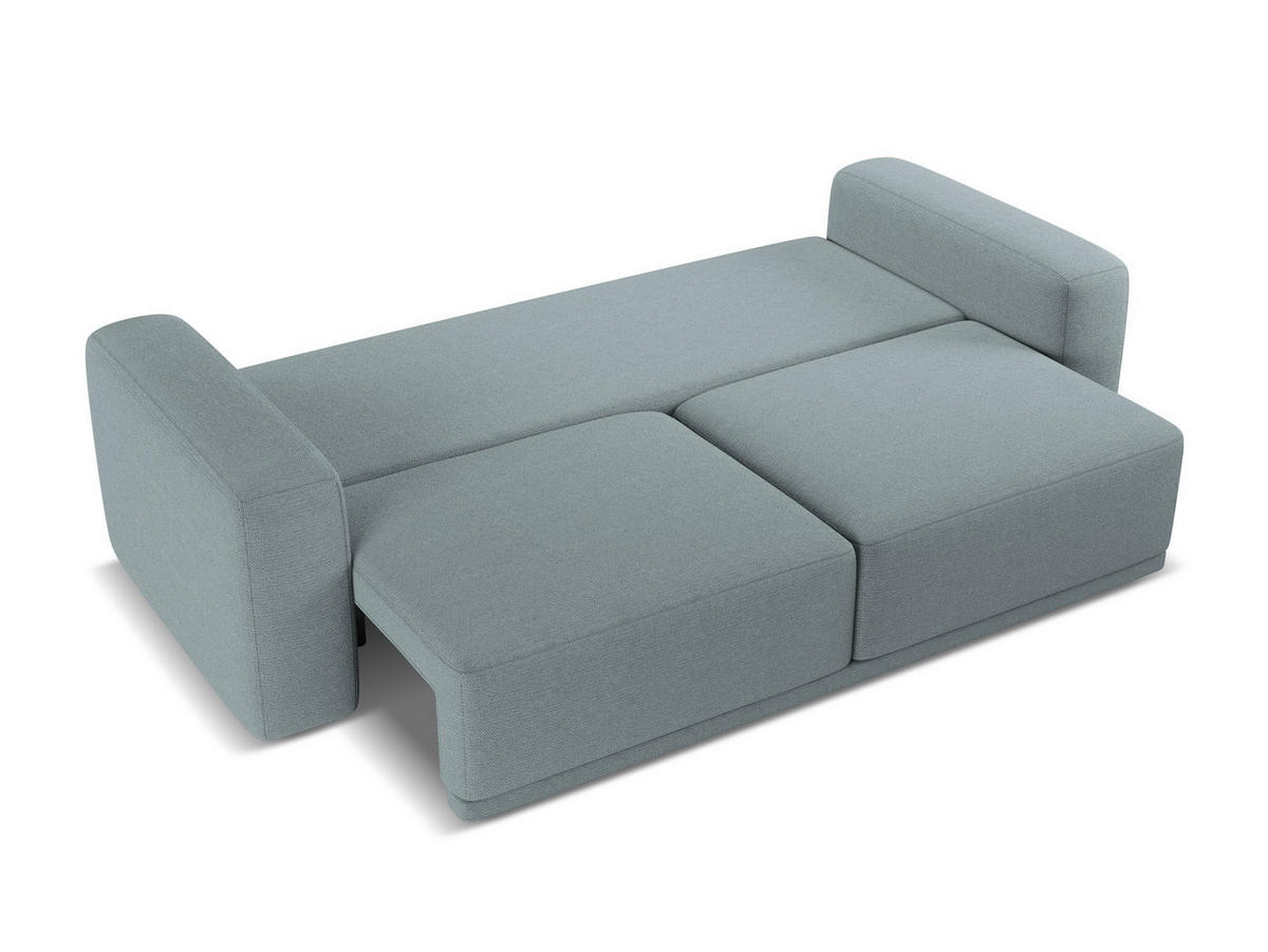 3-SITZER SOFA mit Schlaffunktion Chenille Stoff Blau - Blau/Blaugrau, Kunststoff/Textil (242/91/100cm) - Makamii