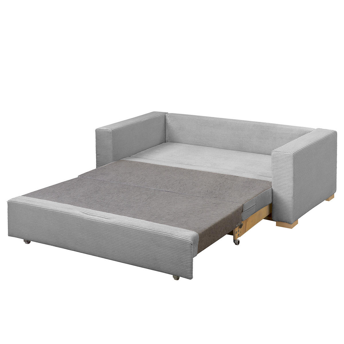 SCHLAFSOFA - Buchefarben/Hellgrau, Holz/Buchenholz (173/90/90cm) - home24