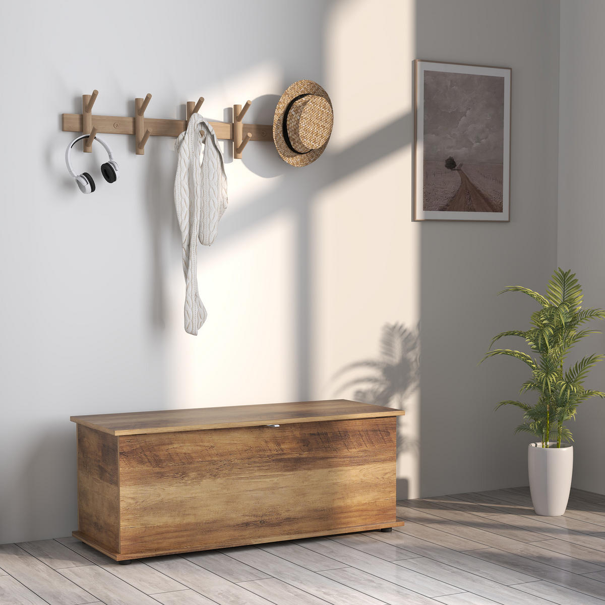 KISSENBOX DE-12479 mit klappdeckel 100/40/40 cm Braun - Braun, Holzwerkstoff (40/40/100cm) - ComfortXL