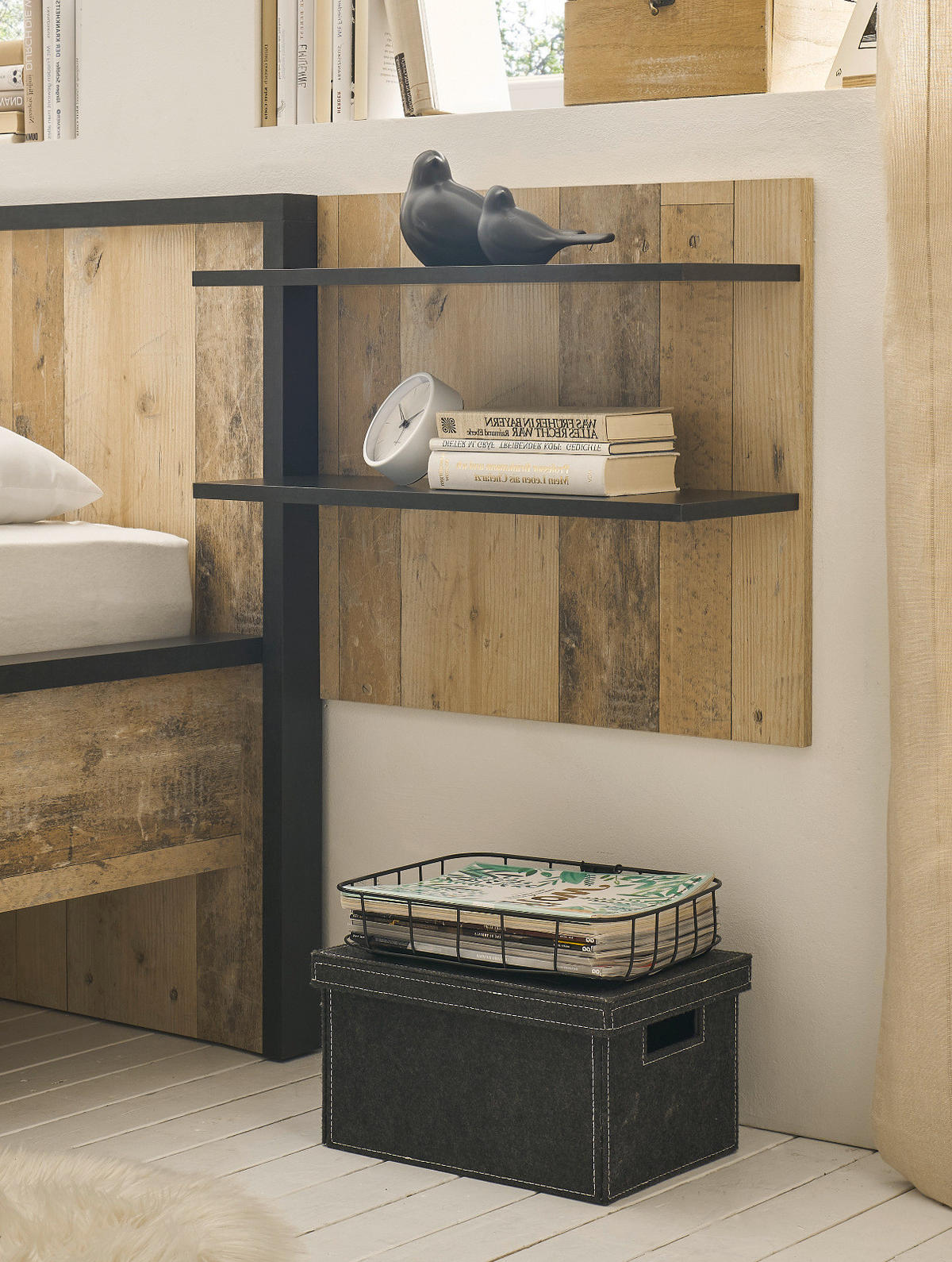 WANDPANEEL Used Wood hell, Anthrazit, Wandboard 60 x 54 cm - Eichefarben/Anthrazit, Holzwerkstoff (60/54/22cm) - Furn.Design