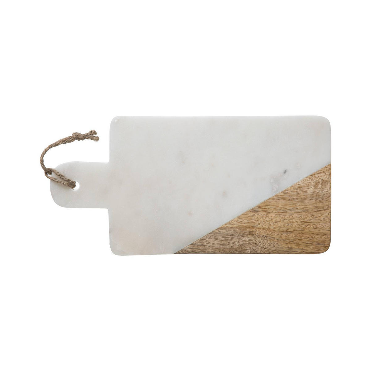SCHNEIDEBRETT Marmor Geom 15,2/30,5/1,4 cm - Weiß, Stein (30.5/15.2cm) - Secret de Gourmet