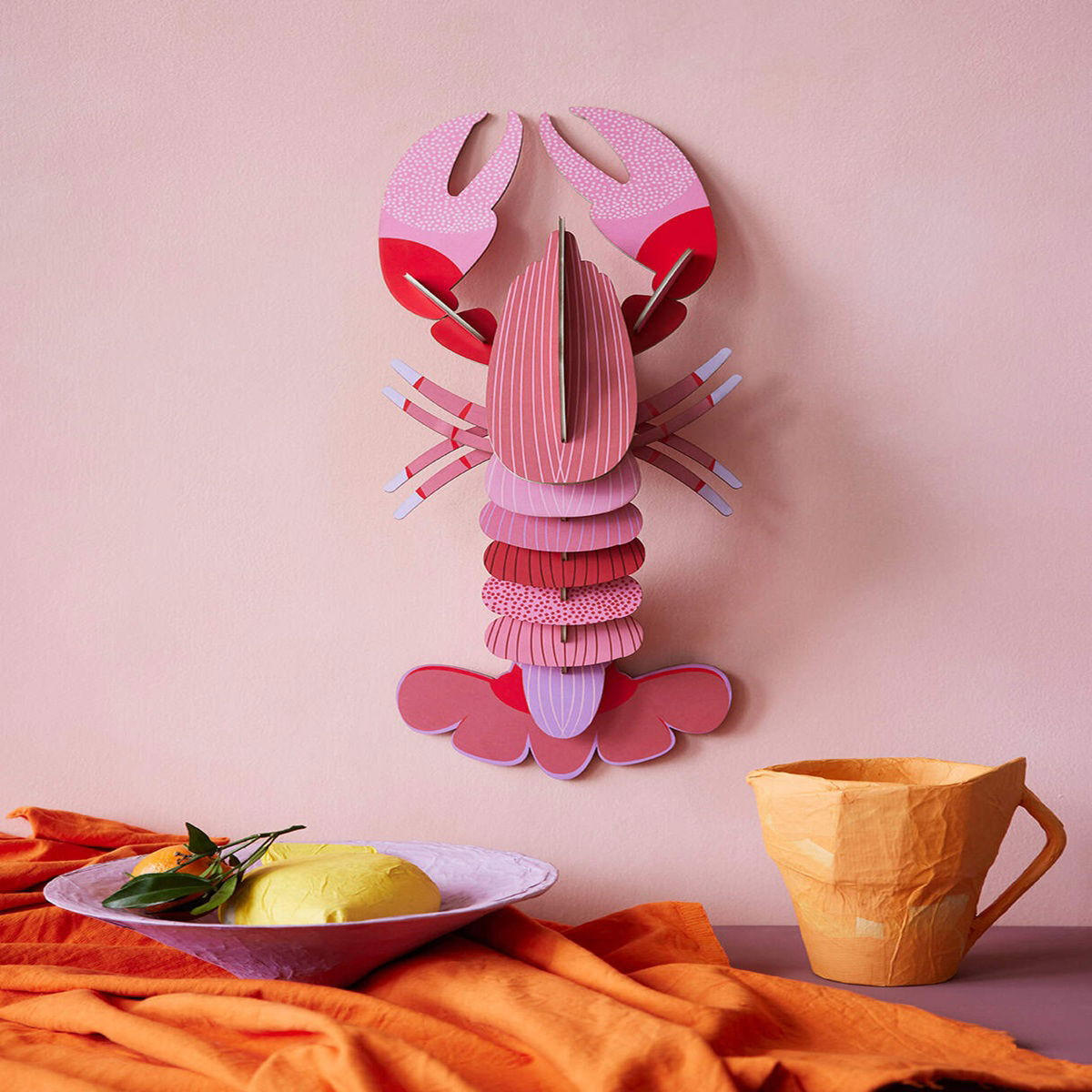 WANDDEKO Papier-Hummer 15/61 cm - Multicolor, Wellpappe (15/61/23cm) - KUNSTLOFT