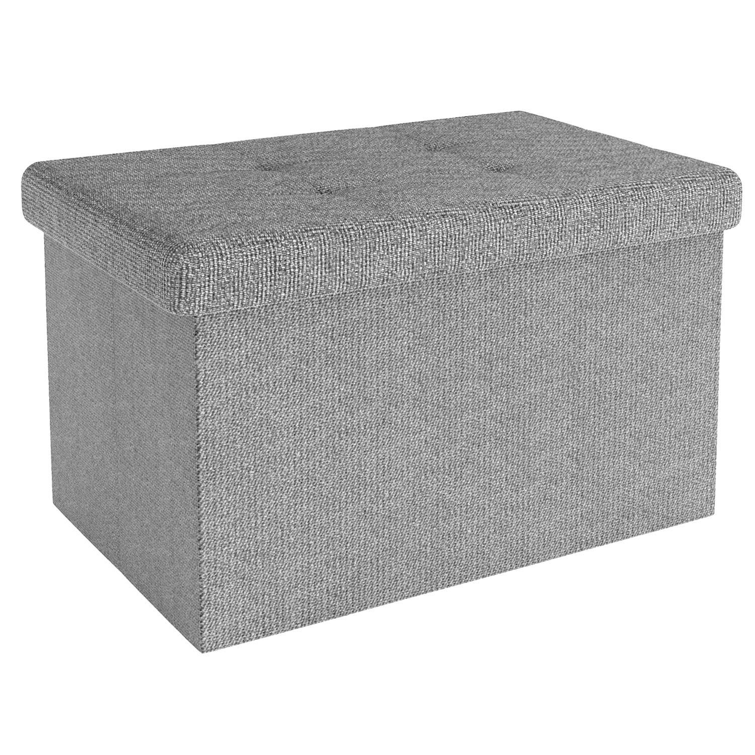 SITZBOX Faltbar mit Stauraum 49/30/30 cm (Grau) - Grau, Textil (30/30/49cm) - Intirilife