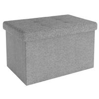 SITZBOX Faltbar mit Stauraum 49/30/30 cm (Grau) - Grau, Textil (30/30/49cm) - Intirilife