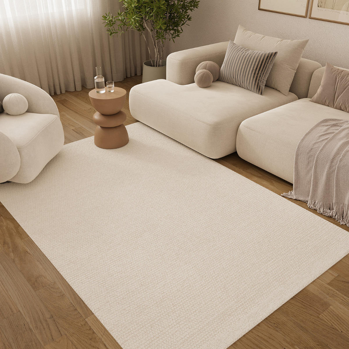 TEPPICH LONI Weiß 120/170 cm - Weiß, Textil (120/170cm) - Tapiso