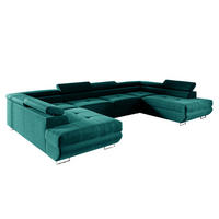 PANORAMASOFA Wilson 5 Sitzplätze Tannengrün - Grün, Holzwerkstoff (335/72/201cm) - Petits-meubles