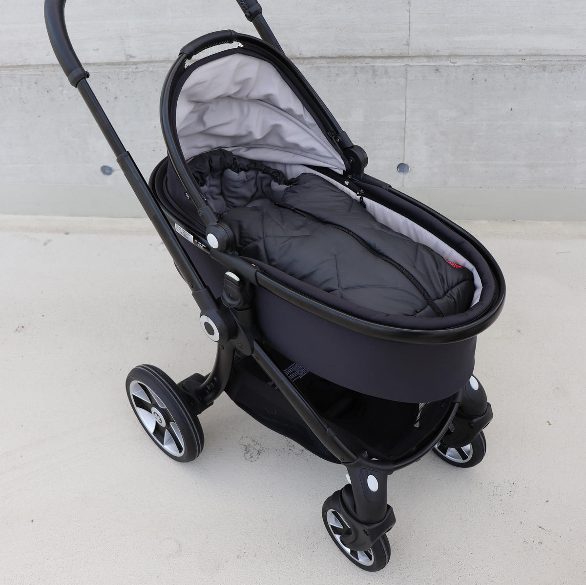 BABYSCHALENFUSSSACK Moo, anthracite/light grey - Grau, Textil (40/4/80cm) - Kaiserbaby