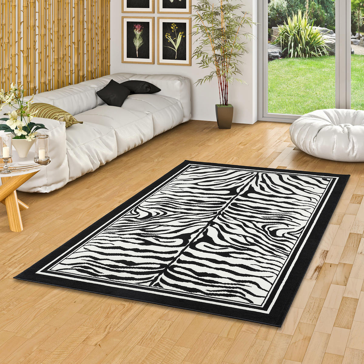 TRENDLINE TEPPICH ZEBRA - Schwarz/Weiß, Textil (160/230cm) - Pergamon