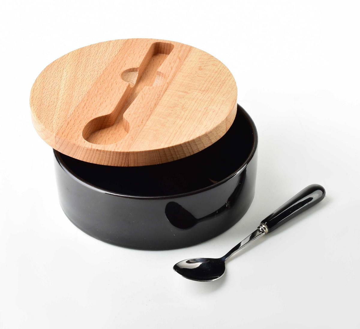 ZUCKERDOSE Basic Kitchen Cookini Schwarz 14.7/14.7/5.8 cm Keramik - Schwarz, Keramik (14.7/5.8cm) - Mondex