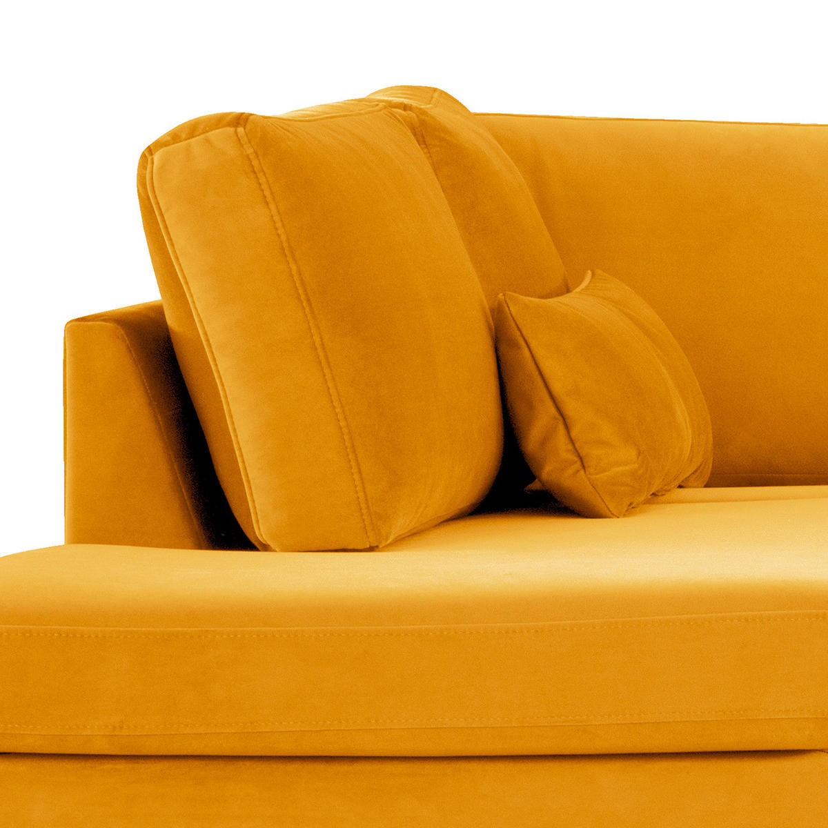 ECKSOFA mit Ottomane - Eichefarben/Gelb, Eichenholz/Textil (287/219cm) - home24