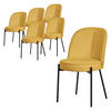 ESSZIMMERSTUHL 6er Set Senf mit Stoffbezug - Gelb/Schwarz, Textil/Metall (50/83/63cm) - ML-DESIGN