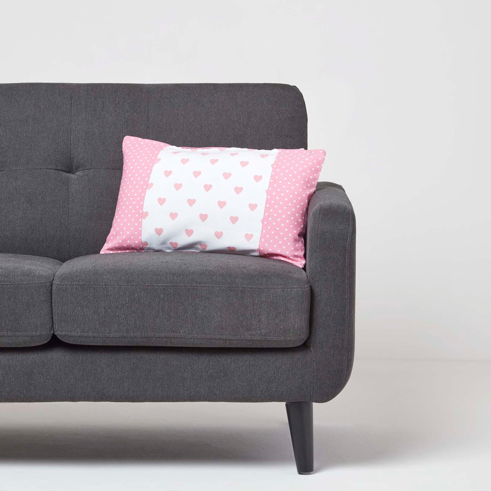 PATCHWORK-KISSENHÜLLE Herzen 30/50 cm - Rosa, Textil (30/50cm) - Homescapes