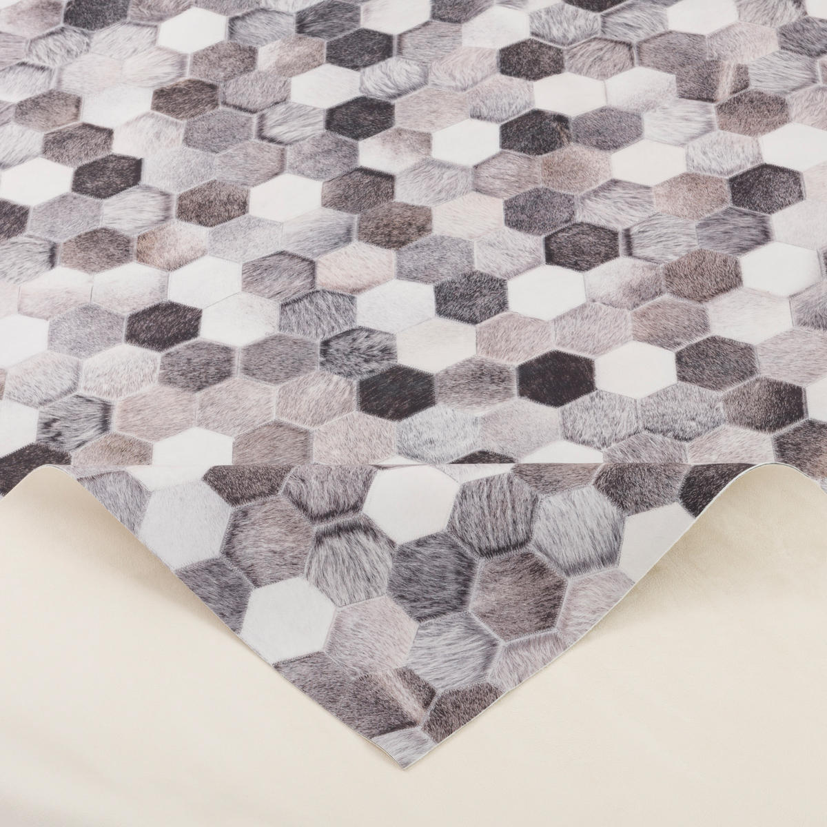 KUNSTFASER PATCHWORK TIERFELL PIXEL - Beige/Grau, Textil (200/290cm) - Pergamon
